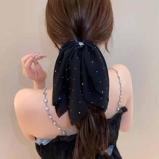 2025 สีสัน High-End Sense Gypsophila กิ๊บติดผม Streamer Bow คว้าคลิปหญิง
