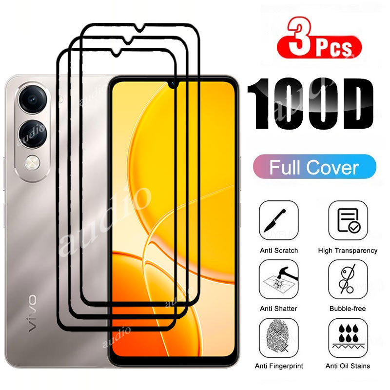 Vivo Y04s 4G 3 ชิ้นกระจกนิรภัยสําหรับ vivo Y04s Y04 S VivoY04s 4G 2025 โทรศัพท์ป้องกันหน้าจอกระจกป้อ