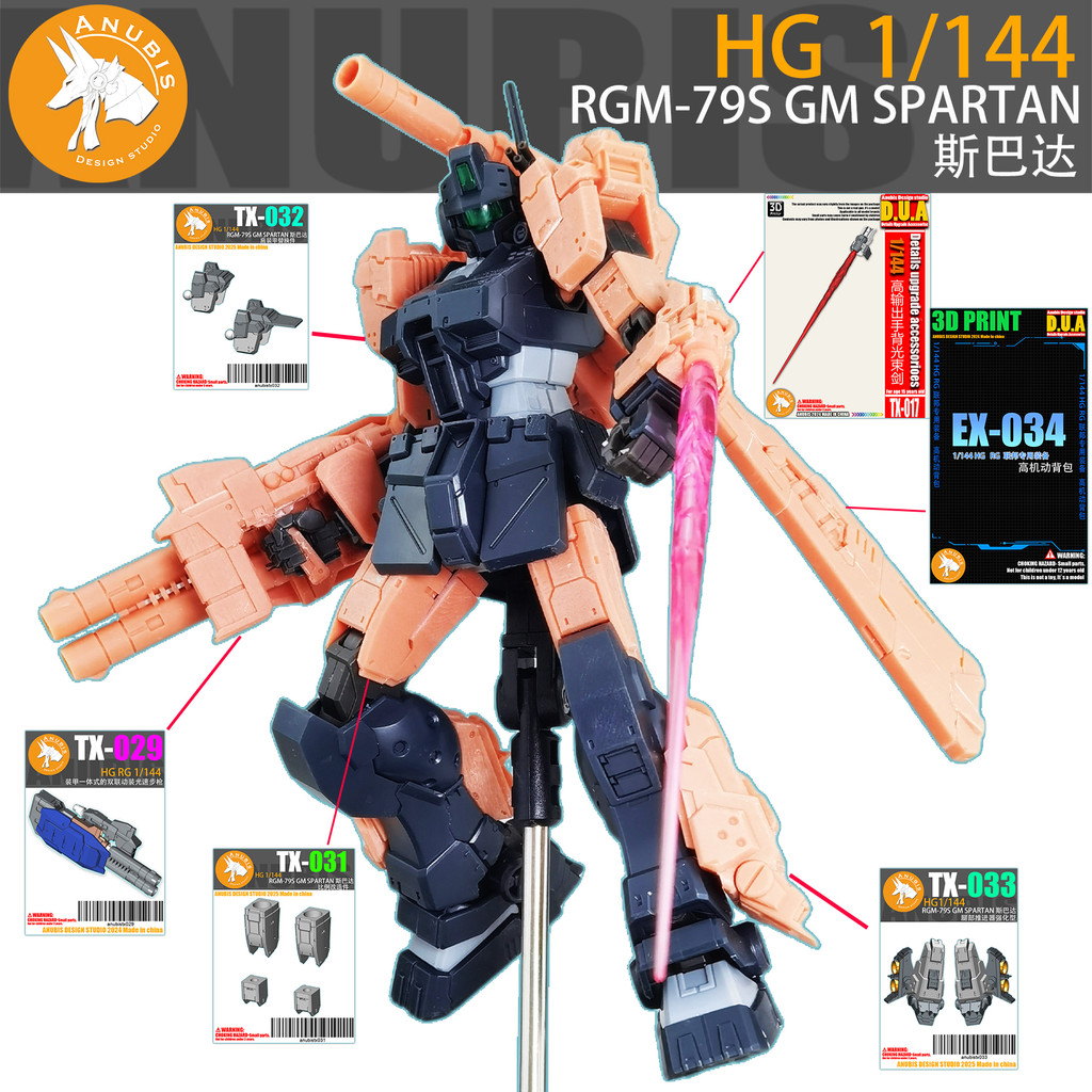 Anubis TX017 TX029 TX031 TX032 TX033 EX034 HG RGM-79S GM SPARTAN 3D ชิ้นส่วนพิมพ์ไม่รวมตัวเครื่อง