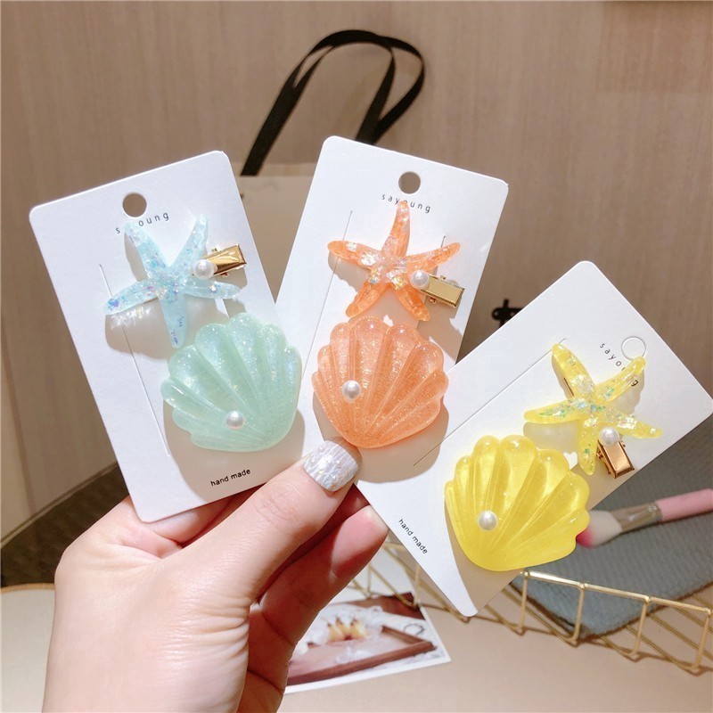 กิ๊บติดผมลลายเปลือกหอย สีสันสดใส