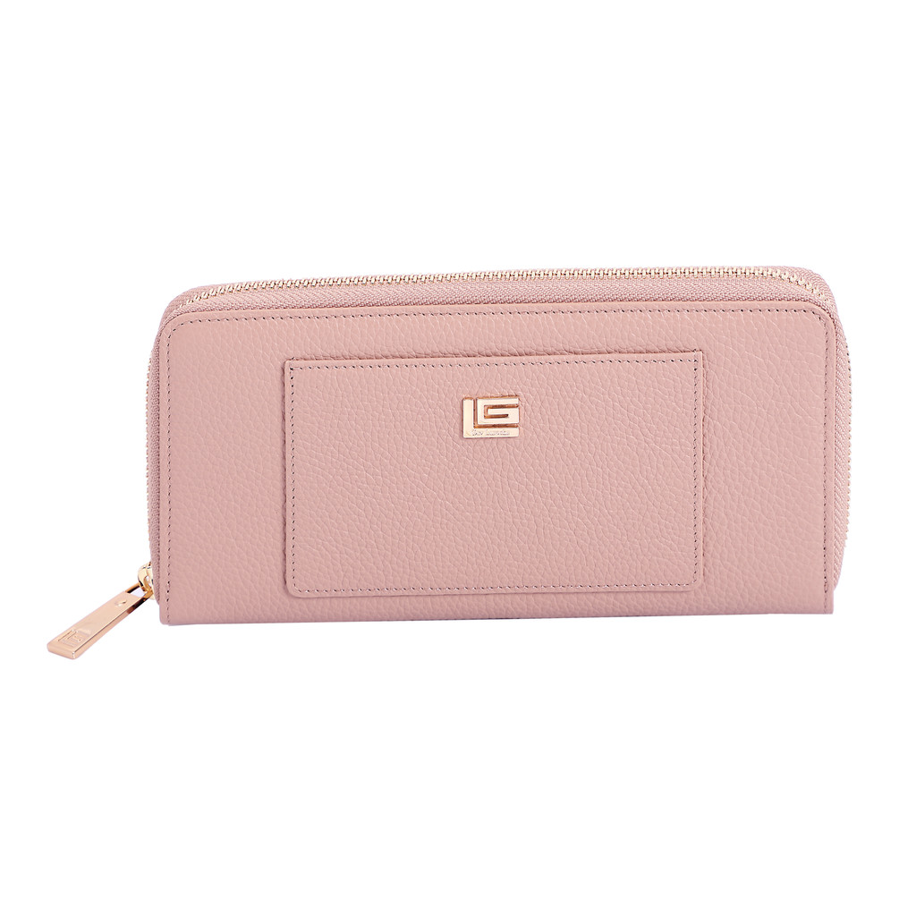 Guy Laroche กระเป๋าสตางค์แบบยาว ซิปรอบ รุ่น MILDLY - สีชมพู