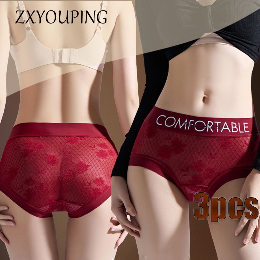 ZXYOUPING 1/3PCS ลูกไม้ผ้า กางเกงในจีสตริงผู้หญิง,กางเกงในเซกซี่,กางเกงชั้นในไร้ขอบ