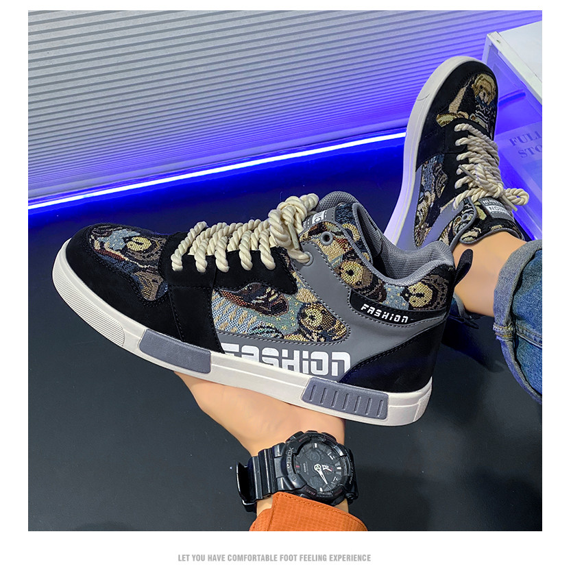 39-47 Plus ขนาดรองเท้าผู้ชาย High-Top รองเท้าผู้ชายรองเท้าผ้าใบคุณภาพสูงผู้ชาย Plus ขนาดรองเท้า 45 46 47