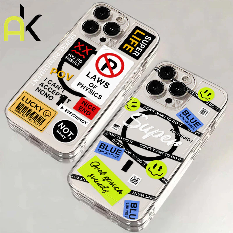 AK เคสโทรศัพท์ซิลิโคน TPU สำหรับ iPhone 11 13 14 15 16 PRO MAX 12 XR 12 Pro X XS Max SE 6 8 7 Plus