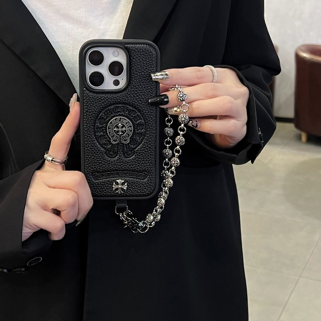 ลายนูนลิ้นจี่ลายซองหนังสําหรับ ไอโฟน iPhone 17 16 15 14 13 Pro Max  มือโปร สูงสุด กรอบหลุมขนาดใหญ่ป้องกันหนาออกแบบครอบคลุมเต็มรูปแบบป้องกันการตกปกโลหะเชือกป้องกันการสูญ - รูปที่ 2