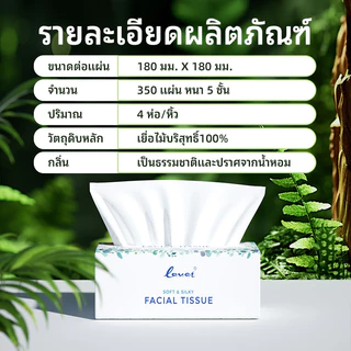 【แพ็คสุดคุ้ม 20 ห่อ】🔥ทิชชู่เช็ดหน้า 5 ชั้น 350 แผ่น 💪แข็งแรง ทนทาน ไม่ขาดง่าย ใช้ได้นาน คุ้มค่าเกินราคา tissue paper