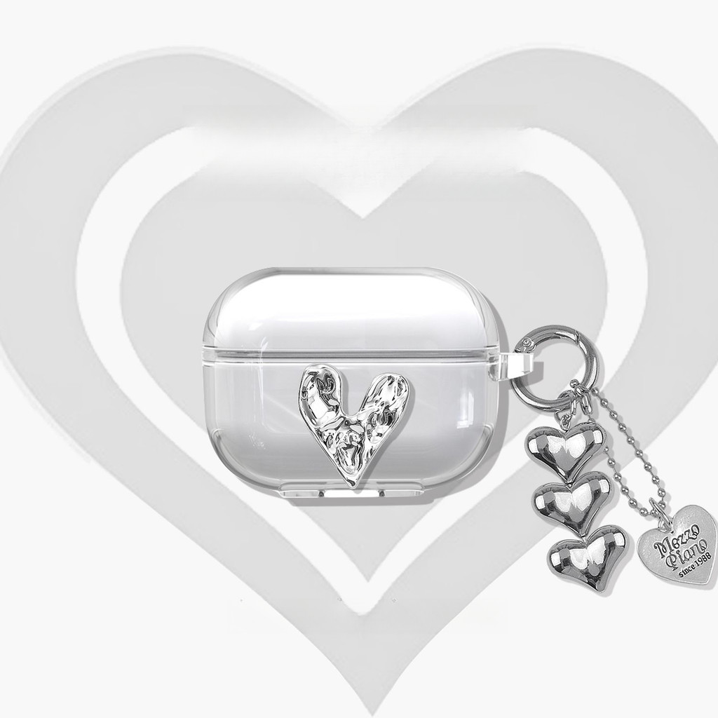 เหมาะสำหรับเคสชาร์จบลูทูธหัวใจ 3D ชุบโลหะ Lenovo EA110