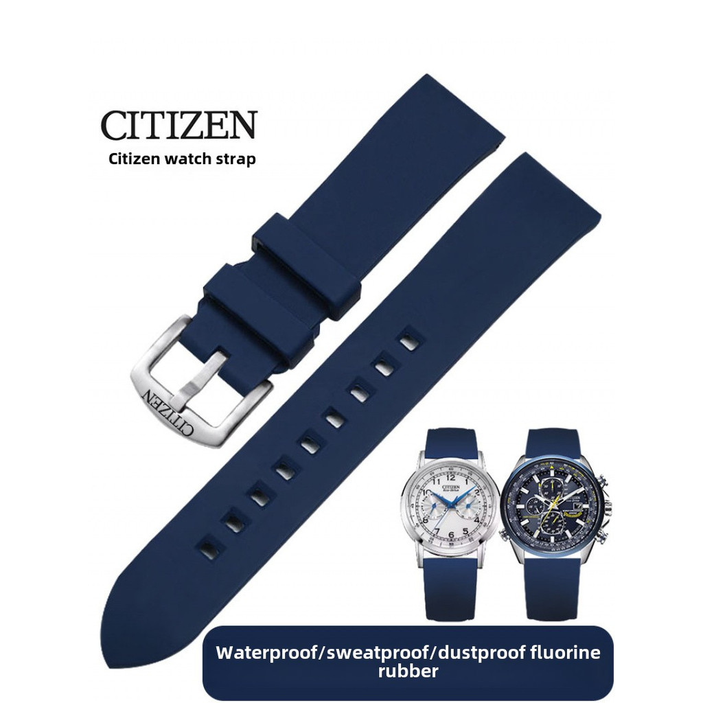 18/19/20/22/24 มม. สําหรับสายนาฬิกา Citizen Fluororubber - เข้ากันได้กับ Blue Angels, Skyhawk & Eco-Drive - สายรัดกันน้ําและทนทานสําหรับผู้ชาย