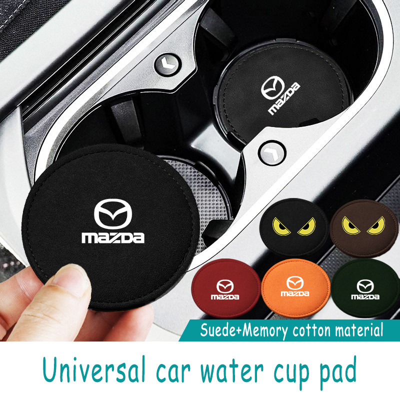 Mazda รถถ้วยรองแก้วหนังนิ่มเดินทางรถถ้วยรองแก้วแทรกเสื่อกันลื่น Mazda 2 3 CX5 CX30 CX8 CX3 Mazda2 6 5 CX9 BT50