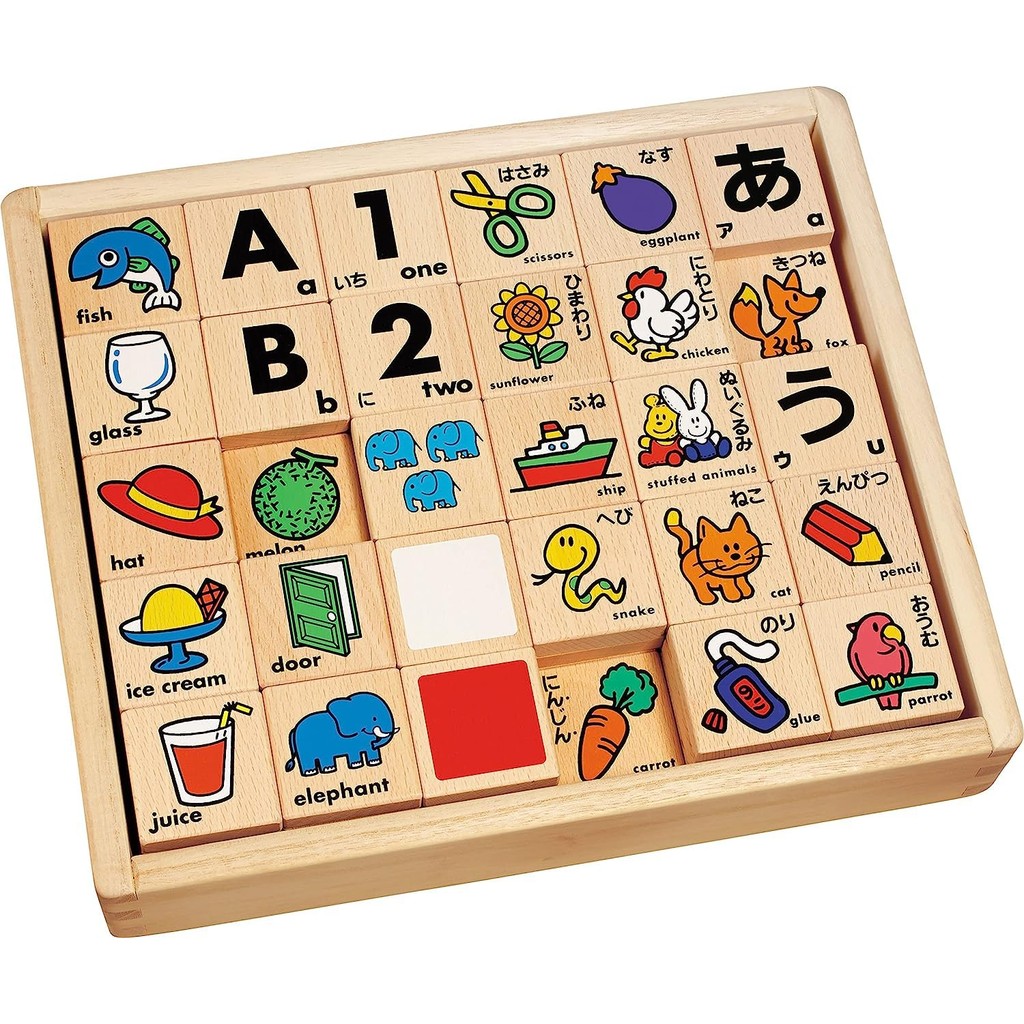 KUMON PUBLISHING NEW Moji Tsumiki Deluxe Set Wooden Hiragana Educational Toys Toys 3 years old and u