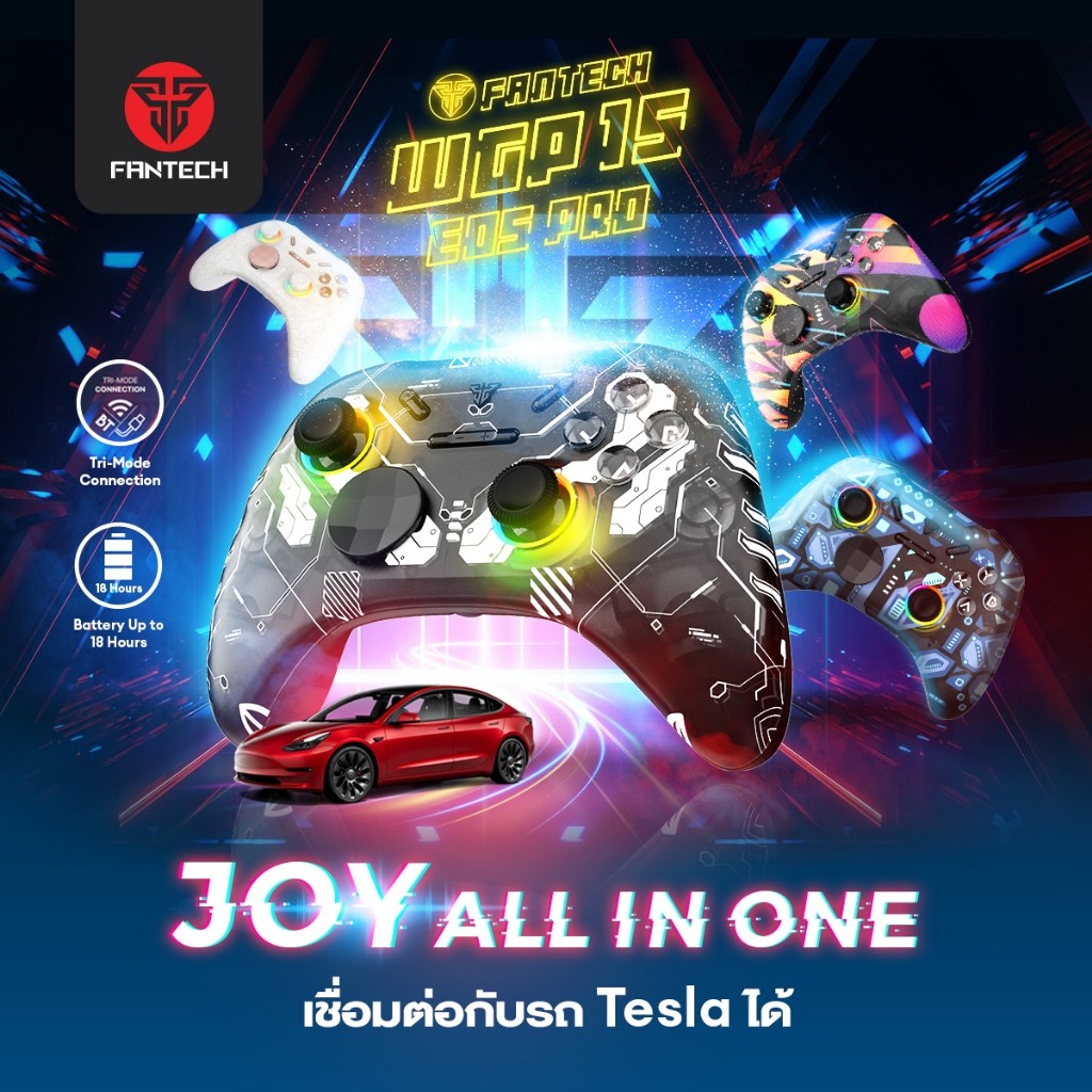 FANTECH Wireless gaming controller จอยเกมมิ่งไร้สาย / bluetooth รองรับ PC,PS, Android,IOS,รุ่น WGP15