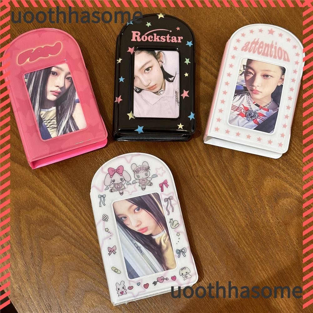 Uoothasome การ์ดอัลบั้ม, Retro Star สไตล์เกาหลี Photocard Binder, PVC 3 นิ้ว Mini พร้อม 10 หน้าภายในการ์ดไอดอลรวบรวมหนังสือ