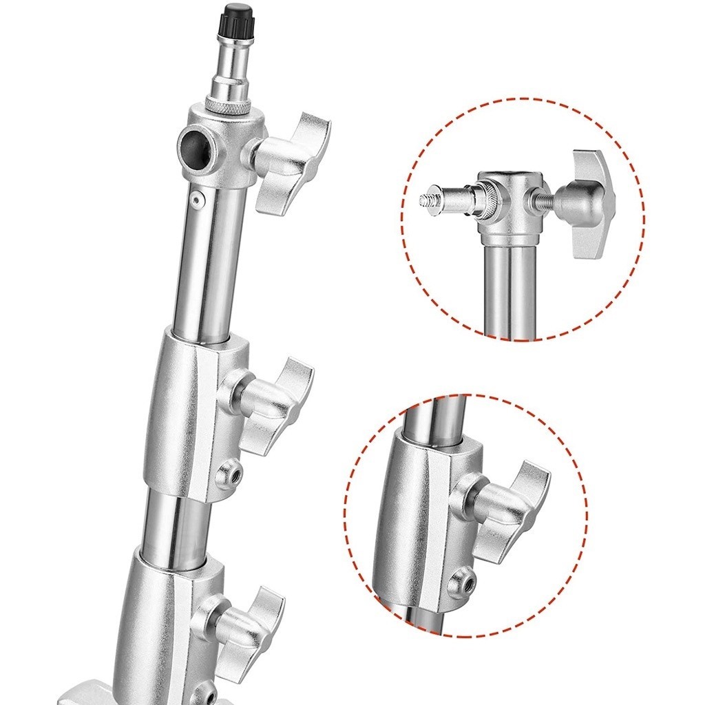 ขาตั้งไฟสแตนเลส 2.8เมตร Stainless Steel Light Stand สำหรับงานหนักสำหรับ Studio SoftBox MonoLight และอุปกรณ์ถ่ายภาพอื่น ๆ