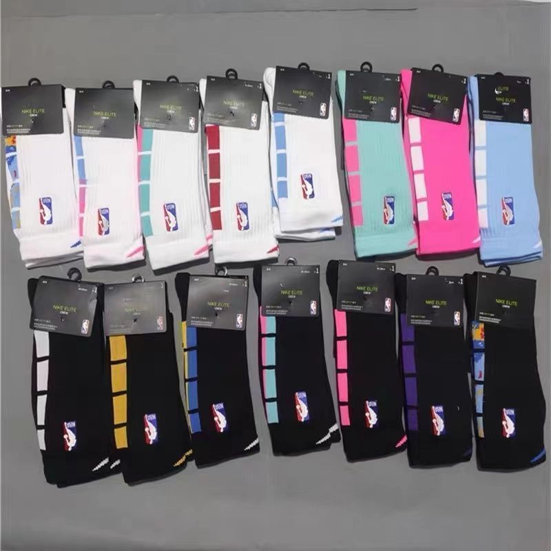 Lakers Team Lakers Elite Basketball Socks Medium High Tube Towel Bottom Thicken Realual Combat Sports Leisure Professional