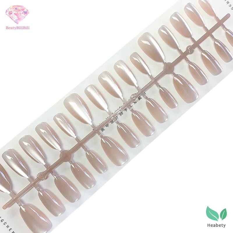 Heabty 30 ชิ้น/ล็อตสั้นกดบนเล็บตา Pure Ballerina ตกแต่งสวมใส่เล็บปลอมคลุมทั้งหมดเล็บเคล็ดลับ Art ใหม่