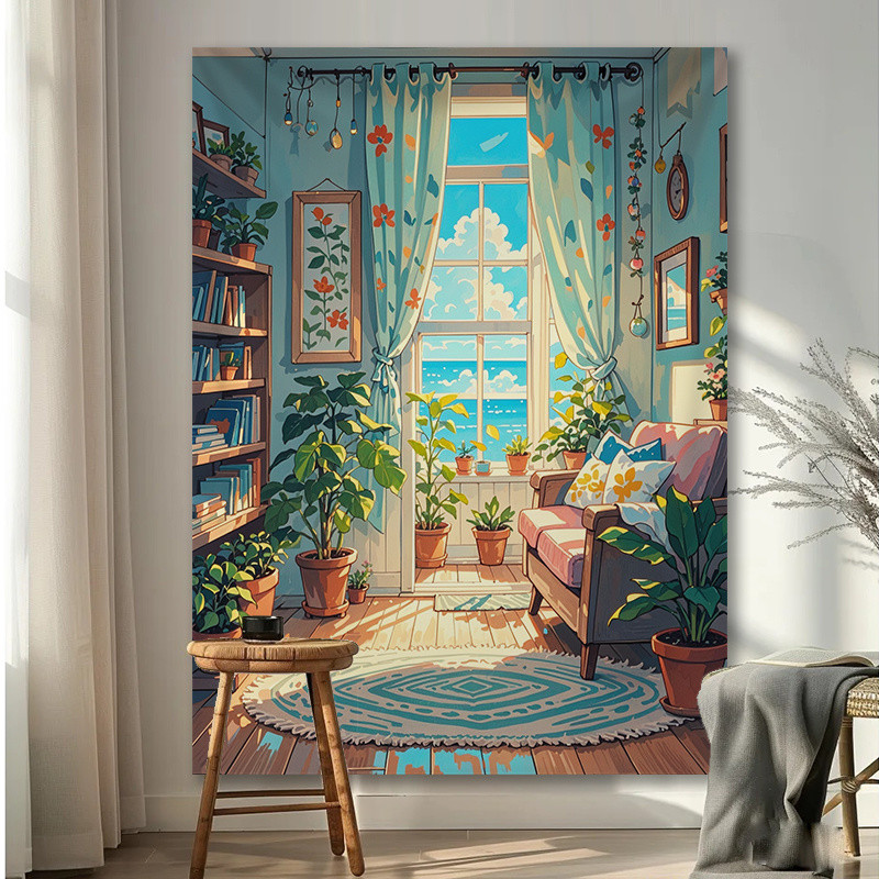 จัดส่งจากไทย) Agirl สไตล์ญี่ปุ่น ผ้าพื้นหลังแนวตั้ง ผ้าแขวน ผ้าตกแต่งผนังห้องนอน ผ้าคลุมภาพถ่ายสตรีมมิ่งสด ผ้าศิลปะผ้าใบ