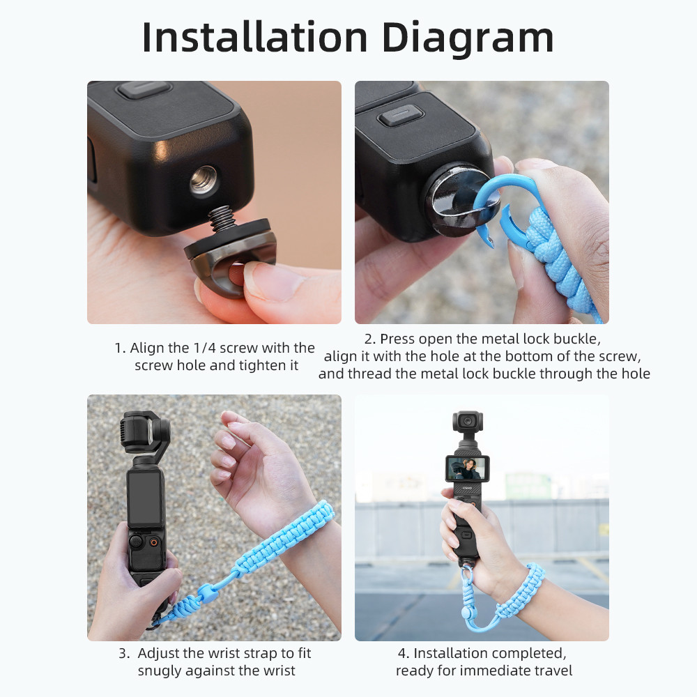 สําหรับ DJI OSMO POCKET 3/Action 5 Pro เชือกมือ Insta360 X5/X4 Anti Loss เชือกสายรัดข้อมือกล้องกีฬาอุปกรณ์เสริม