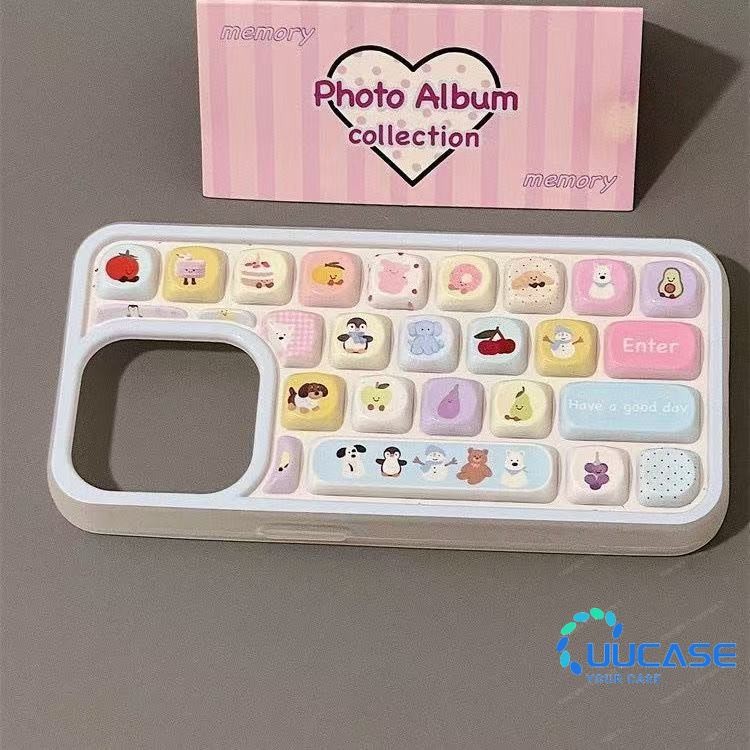 น่ารัก Penguin Cat เคสโทรศัพท์สําหรับ IPhone 16 16Pro 16Plus 16Pro Max 11 12 13 14Plus 15Pro XR XS Max 7 8Plus น่ารัก 3D คีย์บอร์ดการ์ตูนฝาครอบโทรศัพท์เพื่อนสาว JPD