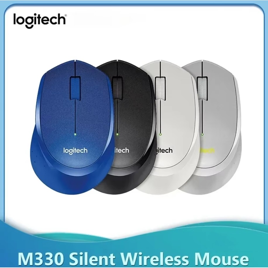 Logitech M330 Silent Plus เมาส์ไร้สาย 2.4GHz พร้อมตัวรับสัญญาณ USB Nano 1000 DPI Optical Tracking Designed สําหรับแล็ปท็อปพีซี Mac