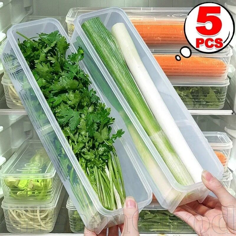5 ชิ้น Airtight Freshness อาหารคอนเทนเนอร์ - 29 ซม.กล่องเก็บ PP โปร่งใส,การออกแบบป้องกันการรั่วซึมสําหรับสมุนไพร/ผัก,ทําความสะอาดง่ายองค์กร Solution