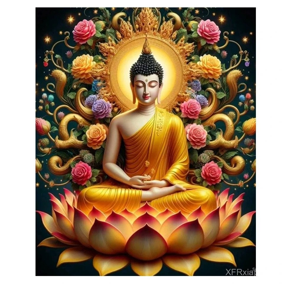 โปสเตอร์ผ้าใบพิมพ์ลายดอกบัวสีทองพร้อมฝุ่นนางฟ้า สินค้าใหม่ พร้อมภาพพระพุทธรูป ภาพดอกไม้ ตกแต่งผนังห้องนอน ของขวัญ ไม่มีกรอบ - รูปที่ 3