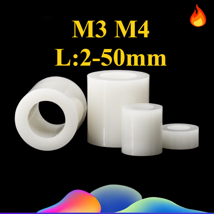 ((จัดส่งด่วน) สีขาว ABS คอลัมน์แยกฉนวนกันความร้อนคอลัมน์แยกพลาสติกปะเก็นคอลัมน์ตรงแขนไนลอน M3/M4 (WD