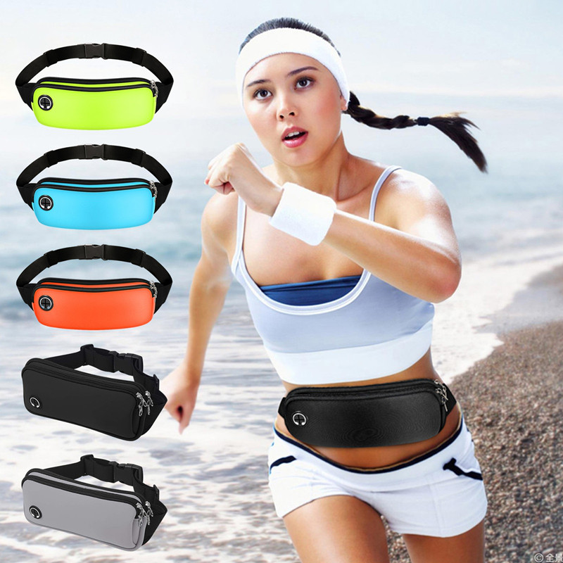Asaka Sports Fanny Pack Belt Bag กระเป๋าคาดเอวสําหรับวิ่ง โทรศัพท์ กระเป๋ายิมสีดํา อุปกรณ์วิ่ง