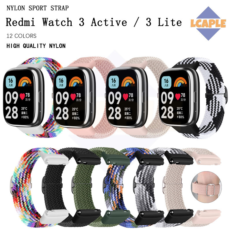 สายไนลอนทอ for Redmi Watch 3 Active กีฬายางยืดระบายอากาศเข็มขัดอุปกรณ์เสริม for Smartwatch Xiaomi Mi Watch 3 Lite
