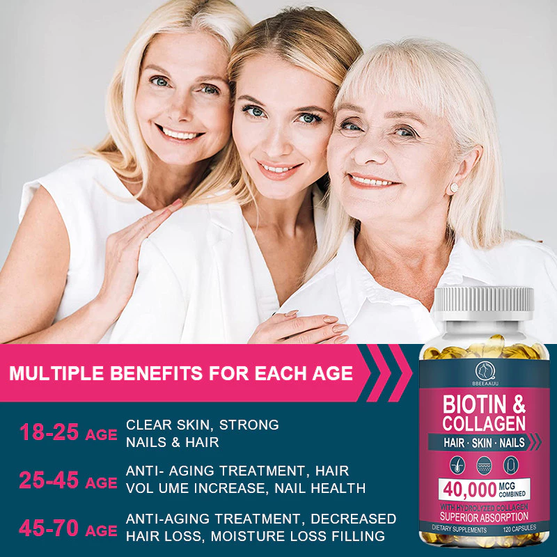 BBEEAAUU Biotin Capsules คอลลาเจน เคราติน บำรุงผม ผิว เล็บ thumbnail 7