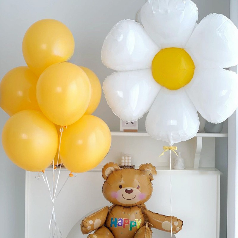 เกาหลี Ins Daisy บอลลูน 32 นิ้วดอกไม้บอลลูน Wall Decor Happy Birthday Party Decor Photo Props สําหรับเด็ก