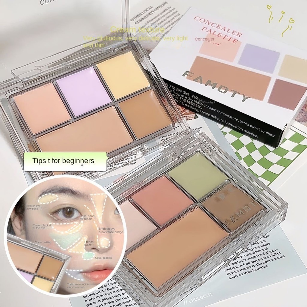 Famoty คอนซีลเลอร์ ปกปิดรอยสิว รอยคล้ําใต้ตา รอยแตก ครีมรองพื้น เพิ่มความกระจ่างใส ติดทนนาน ธรรมชาติ ไม่ลอกเครื่องสําอางออกง่าย