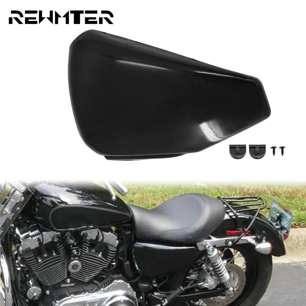 RE Motorcycle Black Left Side Fairing Battery Cover Oil Tank Covers Guard Steel For Harley Sportster 48 72 883 1200 XL 2