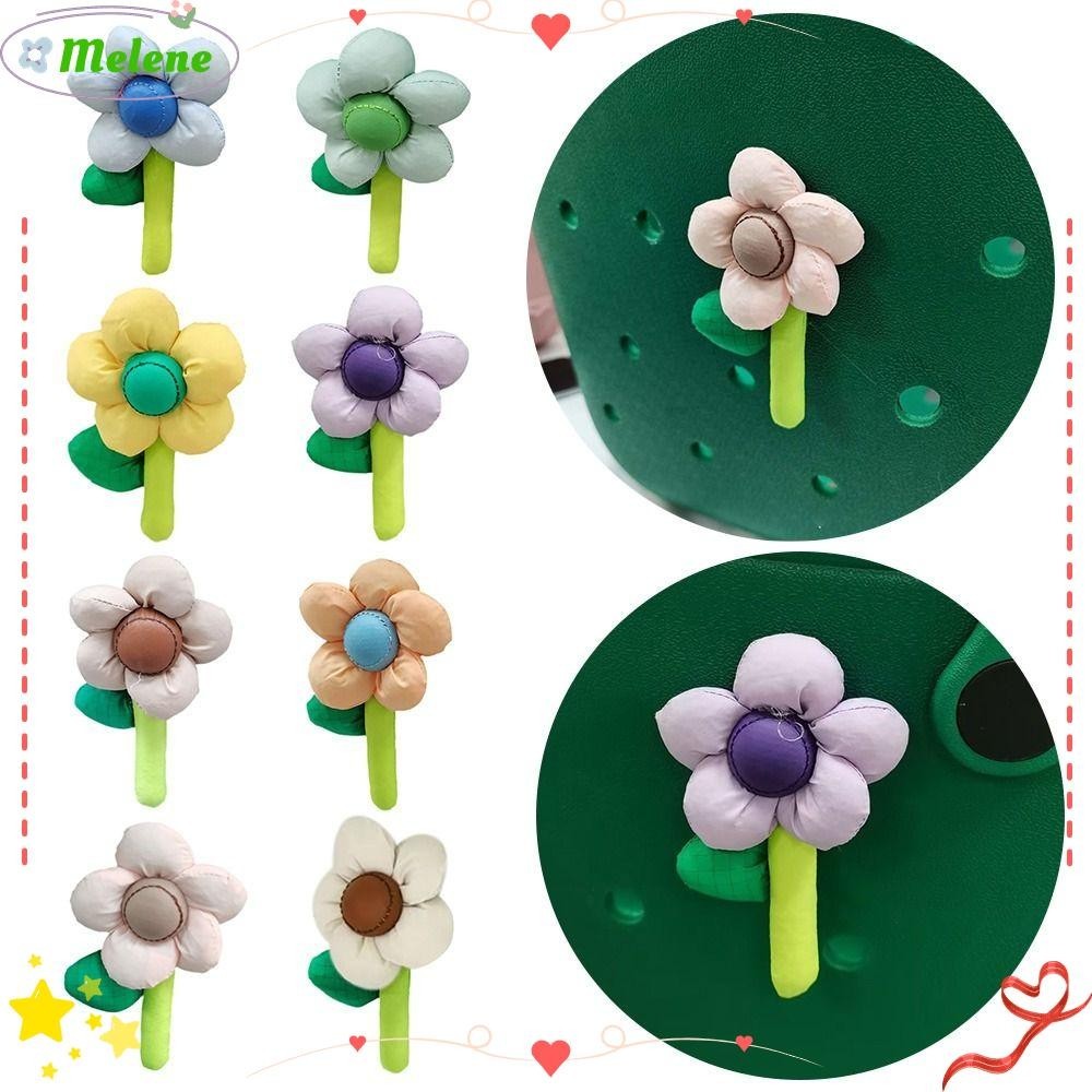 Melene จี้กระเป๋าชายหาด ผ้าฝ้าย ลายดอกไม้ สําหรับตกแต่งกระเป๋า ชายหาด DIY