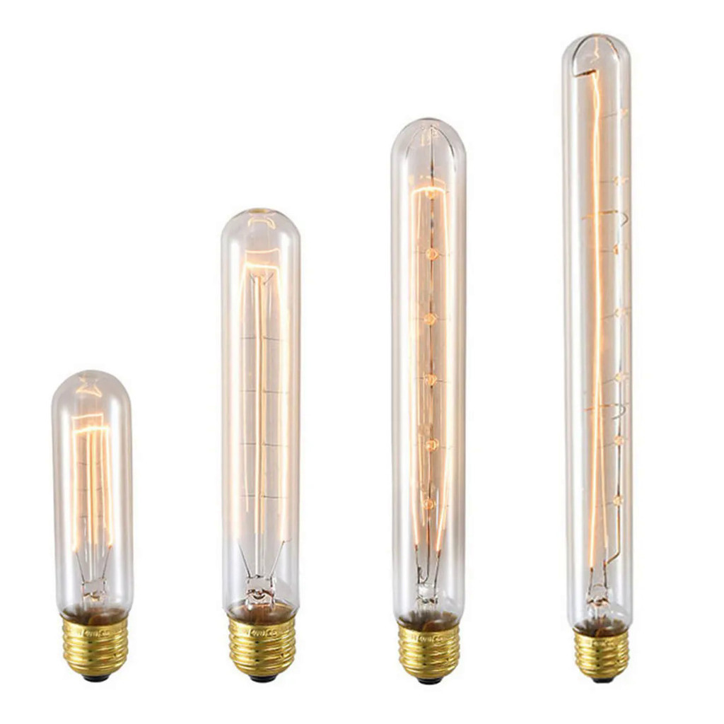 Vintage Edison light bulb long tube incandescent bulb 40W E27 linear retro bulb T125 T185 T225 T30 T