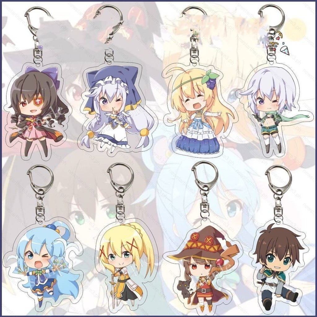 พวงกุญแจอะคริลิค จี้รูปเทพเจ้า KonoSuba Blessing on This Wonderful World Megumin Aqua Satou Kazuma สําหรับห้อยกระเป๋า