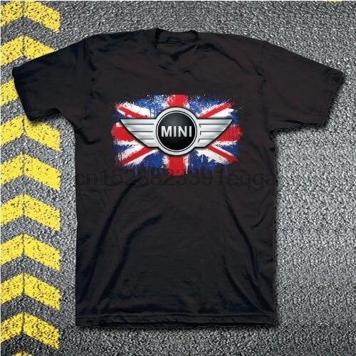 2024 tshirtเสื้อยืดคอกลมฤดูร้อนใหม่ เสื้อยืดแขนสั้น พิมพ์ลายโลโก้ Mini Cooper Union Jack British Car สไตล์อังกฤษ ไซซ์ S-
