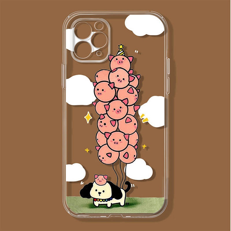 Cartoon Balloon Piggy Iphone14promax Apple 13/11pro Phone Case Xsmax Cute Xr/5S/4 OpOa