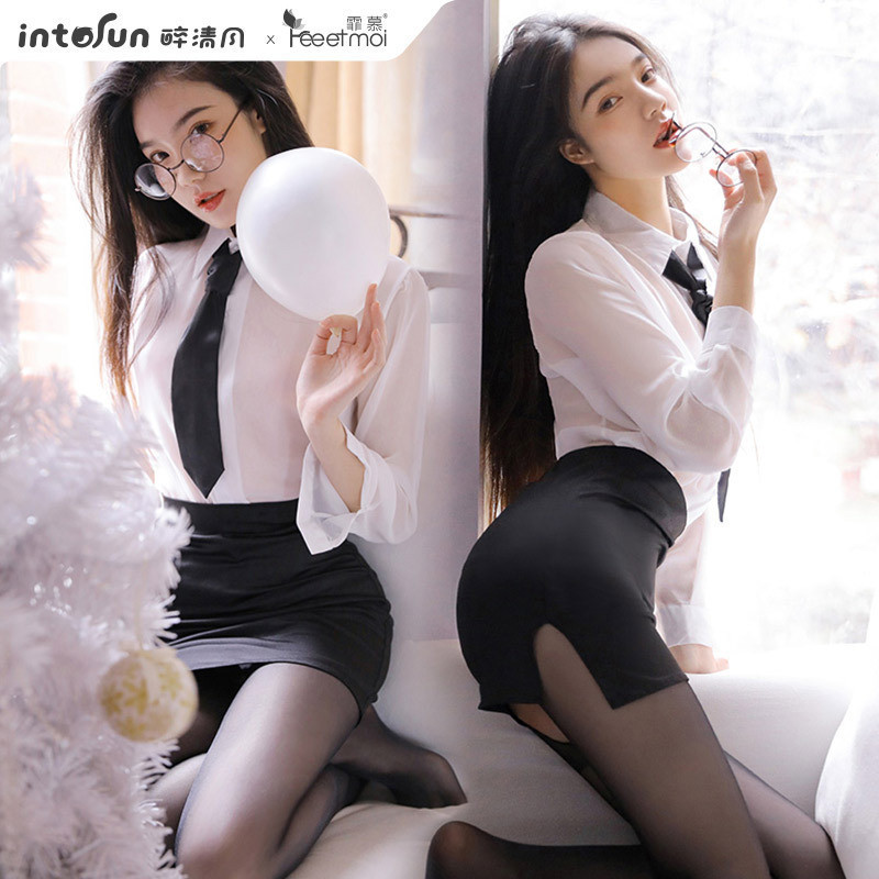 YJ Sexy Costumes Women Secretary Porn Outfit Role Teacher School Girl Uniform Office Lady Cosplay Sex Costumes Crotchles