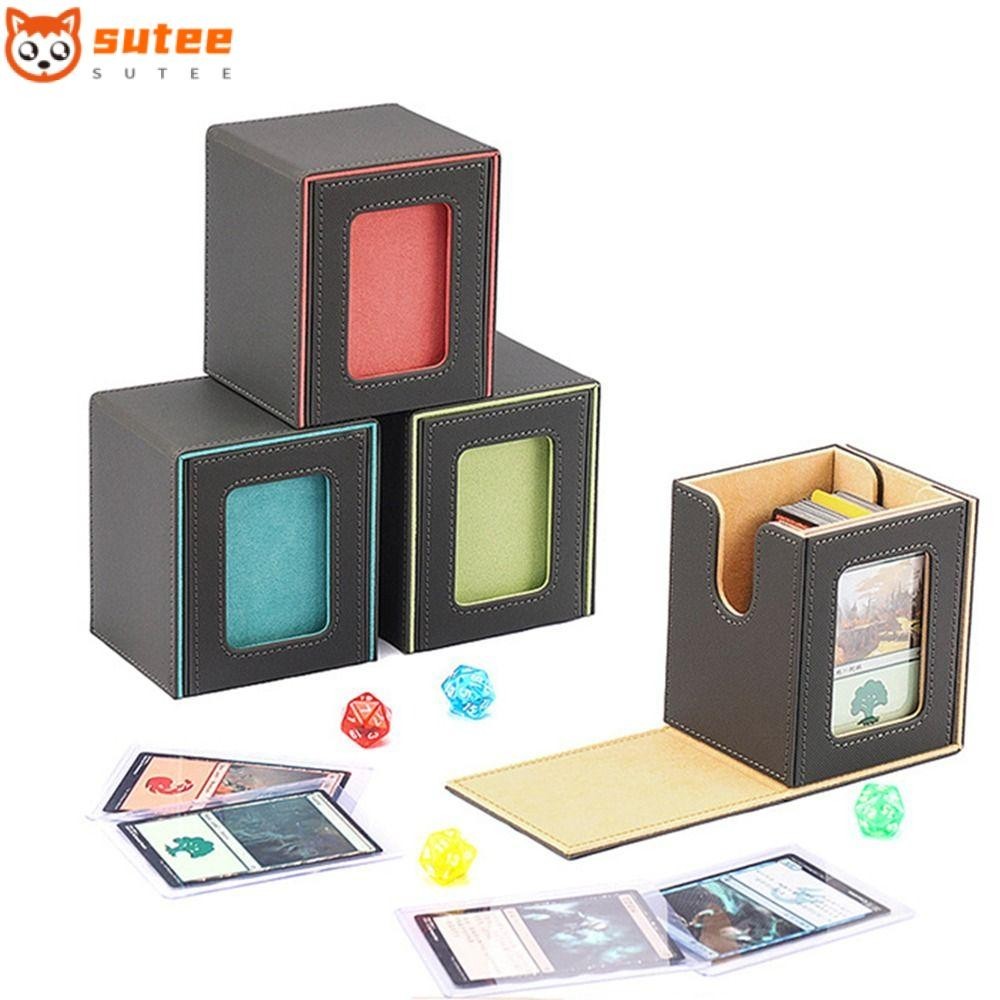 Sutee MTG Deck Box, 2 Dividers เหมาะกับ 100 Double Sleeved Card Deck Box,แฟชั ่ น 1 Toploader Hard TCG Card Storage Box สําหรับ Commander Display