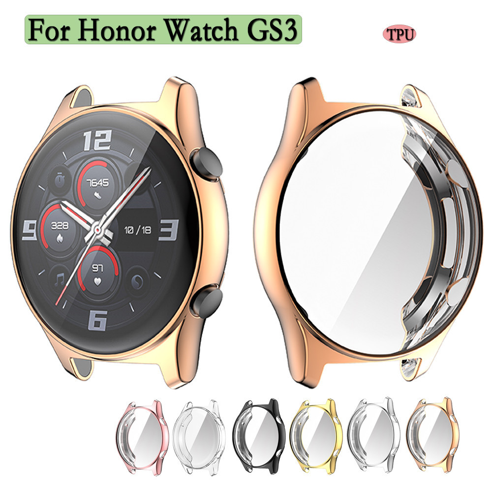 Honor GS4 GS3 WatchGS4 WatchGS3 หรูหรา Electroplate ชุบ Soft TPU กันกระแทกสมาร์ทนาฬิกาสําหรับ Honor นาฬิกา GS 4 3 Anti-Fingerprints นาฬิกากันชนป้องกันหน้าจอ