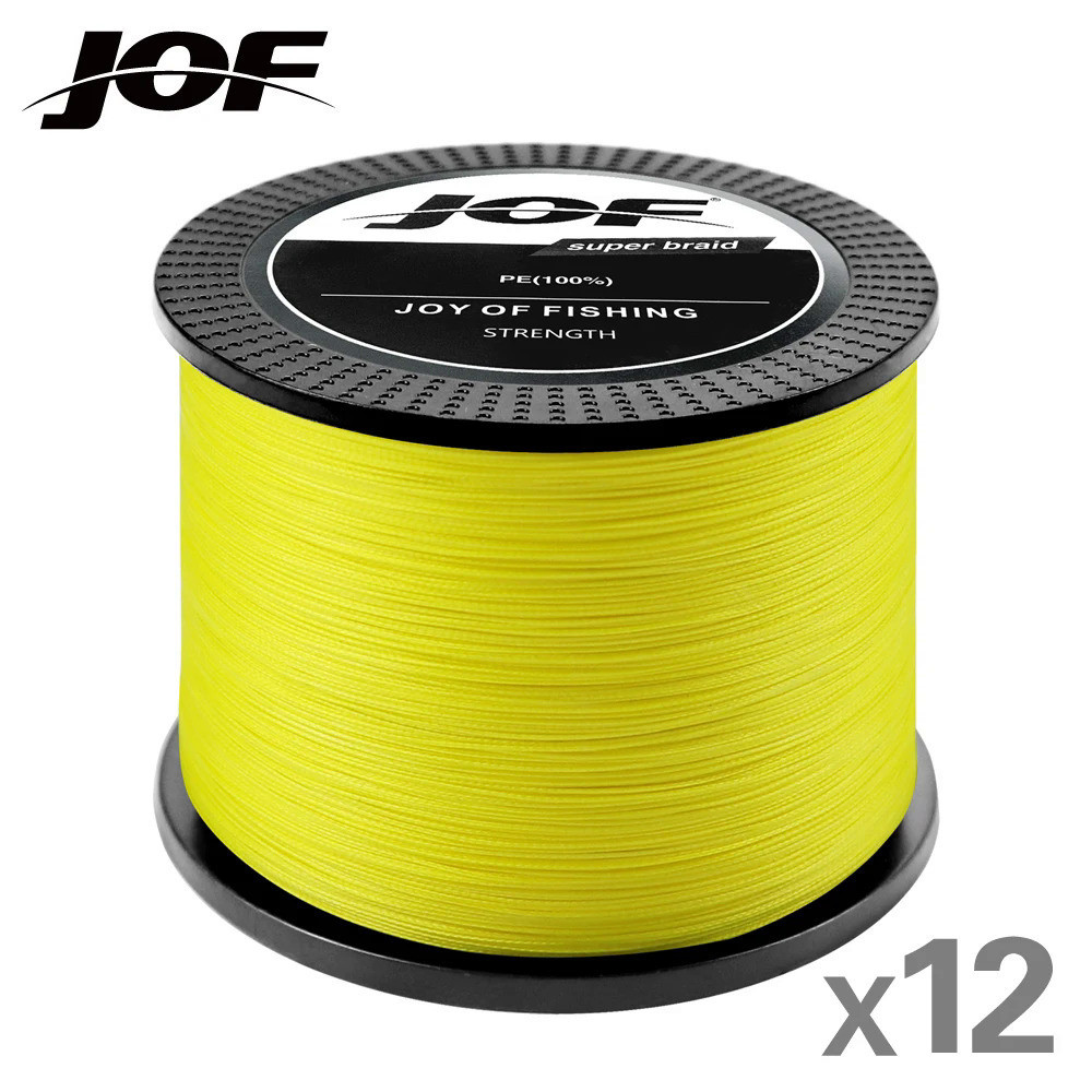 Jof ใหม่ X12 Super Strong 12 Strands สายตกปลาถัก 300M 500M 1000M Multifilament สาย PE น้ําเค็ม Fishing Tackle สายตกปลา