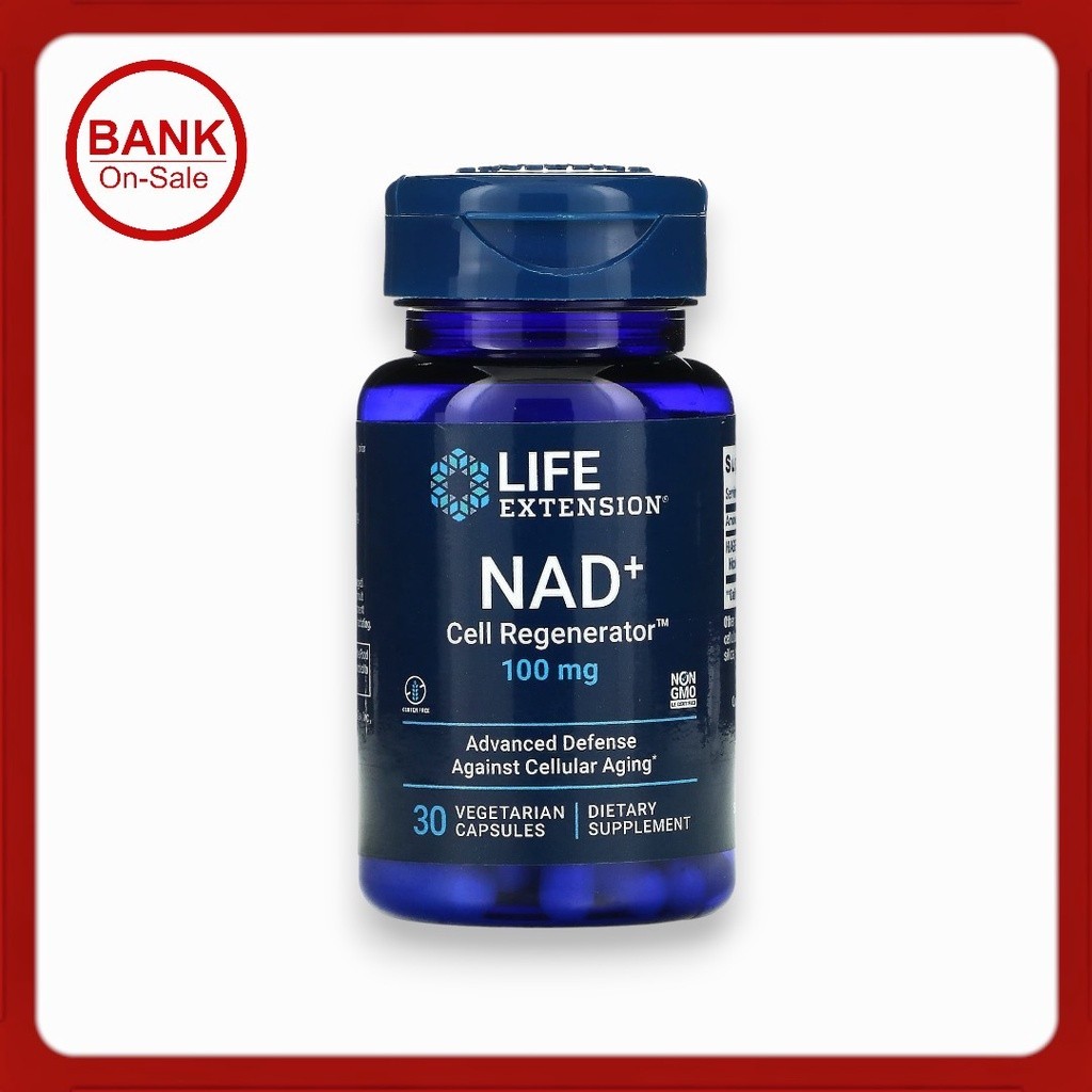 Life Extension, NAD+ Cell Regenerator, NIAGEN Nicotinamide Riboside, 100 mg, 30 Vegetarian Capsules