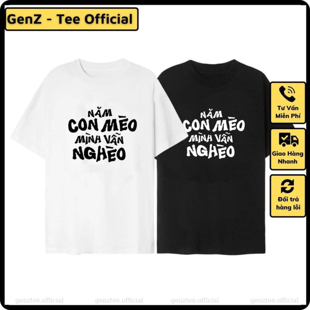 ใหม่ Five Cat T-Shirts I Still Poor, Funny, Dynamic Youthful Style, Wide form Men And Women Full siz