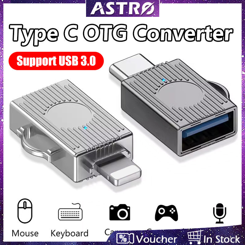 Astro USB 3.0/USB 2.0 มัลติฟังก ์ ชั ่ OTG Adapter,Type C to USB Converter ใช ้ งานร ่ วมกับ Samsung S24/S23/S22 Ultra/Tab S9/Xiaomi Note 13/12/11/Pad 6 to Keyboard/Mouse/USB Flash Drive