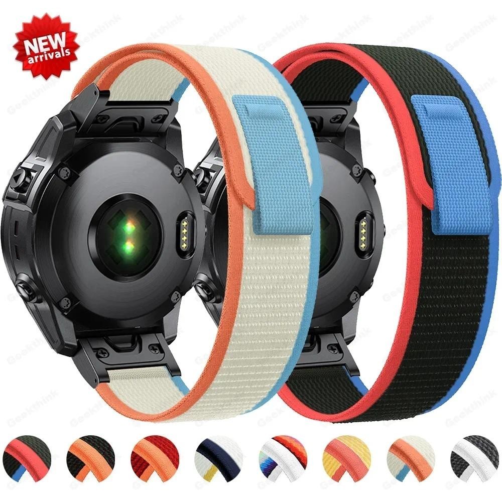 สําหรับ Garmin Fenix 7X 6 6X 6S 20 22 26 มม.สายไนลอน 5 5X 5S Plus Pro 3 3HR Forerunner945 คุณภาพสูง 
