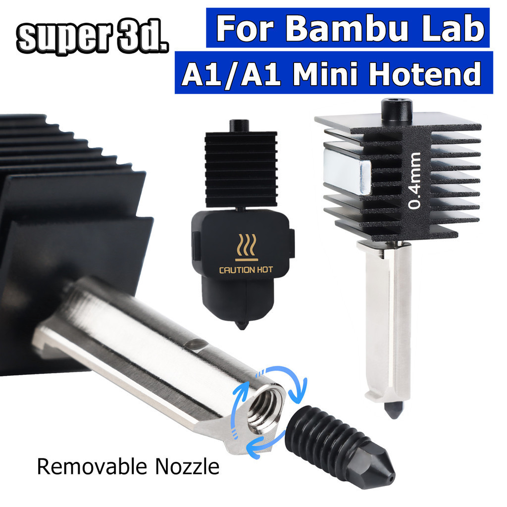 Upgrade Hotend Kit for Bambu Lab A1/ A1 Mini with 0.4mm Hardened Steel Nozzle Silicone Cover Hotend 