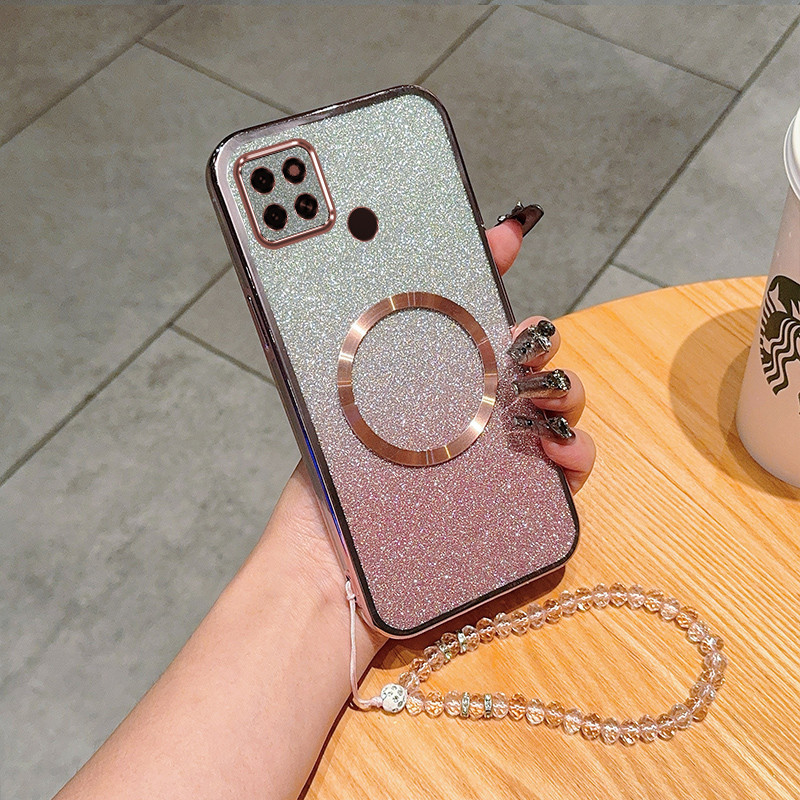 เคส Realme C21 C21Y C25Y C15 C12 C25 C25S CXSL ผงประกาย electroplated ซิลิโคนนิ ่ มเคสโทรศัพท ์ anti drop