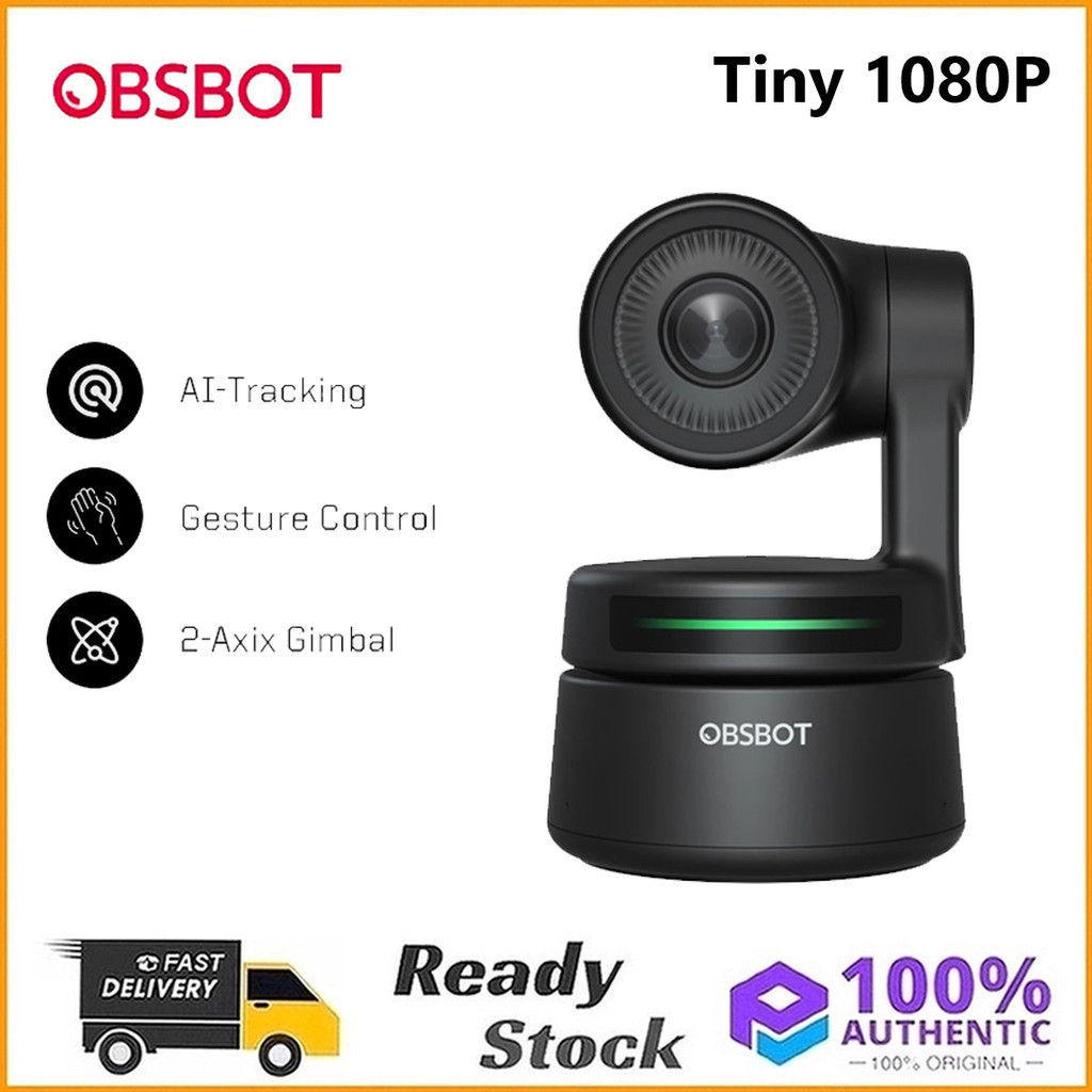 Obsbot Tiny AI-powered PTZ Webcam - สีดํา