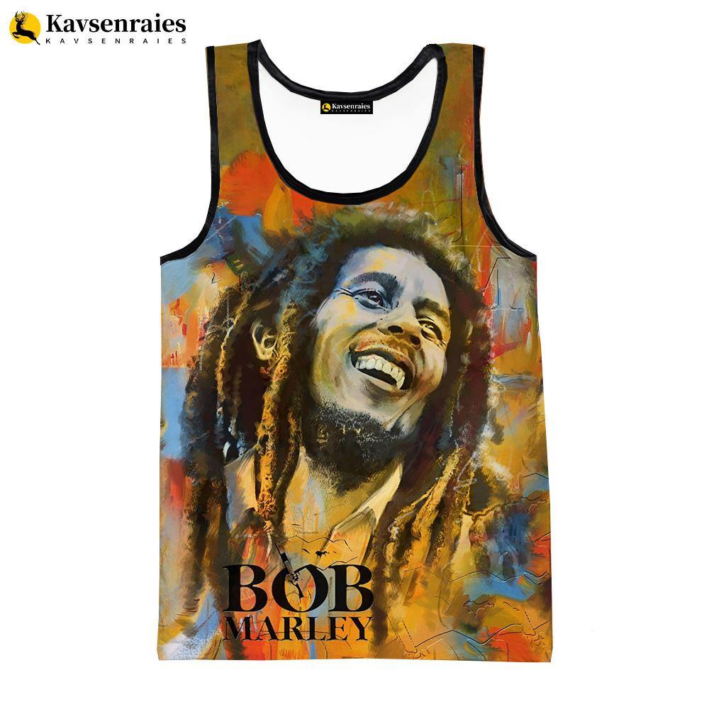 ใหม่แฟชั่น Reggae Bob Marley 3D เสื้อกล้าม Hip Hop Harajuku Casual เสื้อแขนกุด Cool Streetwear เสื้อผู้ชายเสื้อผ้า
