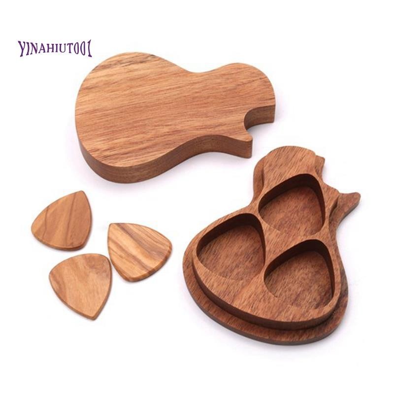 【 Yinahiut001 】 Guitar Plectrum Case Guitar Plectrum Holder with 3 Plectrums,, Gift for Guitarists